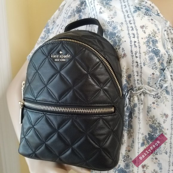 BLACK MINI CONVERTIBLE BACKPACK KATE SPADE LEATHER - Picture 5 of 15